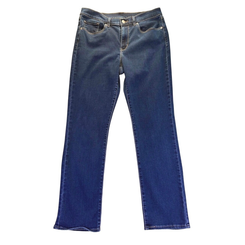 Levi Strauss & Co Women's Straight Leg Dark Wash Denim Jeans 30 Indigo Stretch